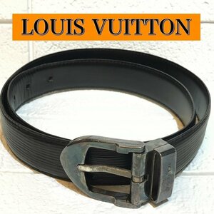 ＬＯＵＩＳ ＶＵＩＴＴＯＮ サンチュールクラシック 黒 ルイヴィトン メンズベルト エピ ブラック シルバー 洋品その他/269