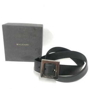 ＢＶＬＧＡＲＩ ブルガリ スクエア バッグル ベルト レザー ビジネス カジュアル ブラック 黒 スーツ 箱 洋品その他/266