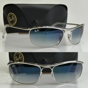 美品!イタリア製 Ray-Ban RB3119 9163/3F Olympian 62㎜ シルバー×ブルーグラディエント レイバン 復刻 オリンピアン1dx ルックスオティカ