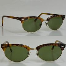 90s B&Lレイバン★クラブマスター オーバル リアルトータス #3ガラスレンズ★ビンテージ 廃盤品 USA ボシュロム/ray-ban アメカジ_画像1