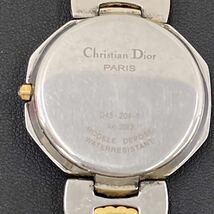 221 クリスチャンディオール 1PRT D45-204-1 QZ デイト ゴールド文字盤 メンズ腕時計 稼働品_画像6