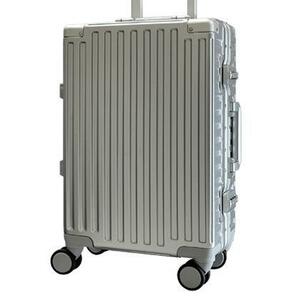 1円スタート（B-545）2023-M-Silver/シルバー 新品未使用 中型Mサイズ 超軽量 フレームタイプ アウトレット スーツケース キャリーバッグ 