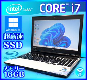 NEC きれいなホワイト【大容量メモリー16GB+高速新品SSD+HDD1000GB】Windows 11 Core i7 3630QM Bluetooth Office2021 Webカメラ LL750/L