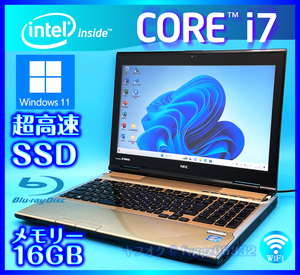 NEC クリスタルゴールド【大容量メモリー16GB+高速新品SSD+HDD1000GB】Windows 11 Core i7 3630QM Office2021 Webカメラ LL750/L