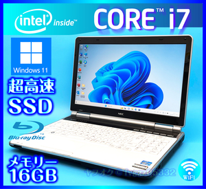 NEC Core i7 クリスタルホワイト【大容量メモリー16GB+高速新品SSD+HDD1000GB】Windows11 2670QM Microsoft Office2021 LL750/F
