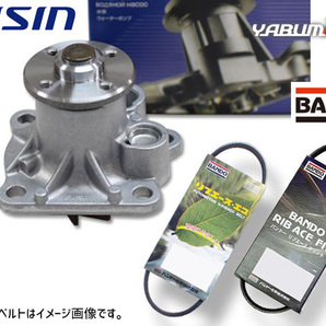 タント L375S アイシン ウォーターポンプ 外ベルト 2本セット バンドー ターボ無 H22.11～H25.09 送料無料の画像1