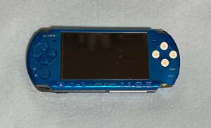 PSP 本体 PSP3000 ブルー 動作品 　バッテリー無し ２GBメモリーカード