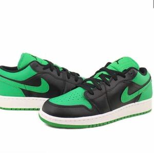 NIKE AIR JORDAN 1 LOW 553560-065 ナイキ エア ジョーダン 1 ロー ブラック-ラッキー グリーン-ホワイト 25㎝箱付き