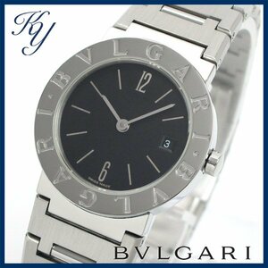 1円～ 3ヶ月保証付き 磨き済み 美品 本物 定番 人気 BVLGARI ブルガリ BB26SSD ブラック レディース 時計