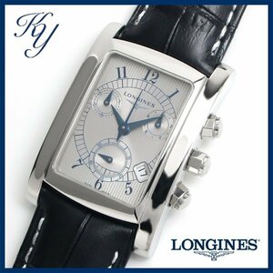 1円～ 3ヶ月保証付き 磨き済み 美品 本物 定番 人気 LONGINES ロンジン ドルチェビータ クロノグラフ L5.656.4 革ベルト メンズ 時計