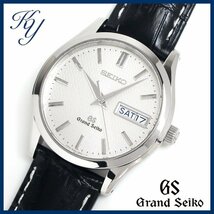 1円～ 3ヶ月保証付き 磨き済み 美品 本物 人気 Grand Seiko グランドセイコー 9F83-9A00 デイデイト 革ベルト メンズ 時計_画像1