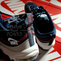 新品 正規品 NIKE ナイキ AIR MAX 97 エアマックス 97 紺 ネイビー 赤 トラックレッド グレー 27cm US9 箱付き_画像6