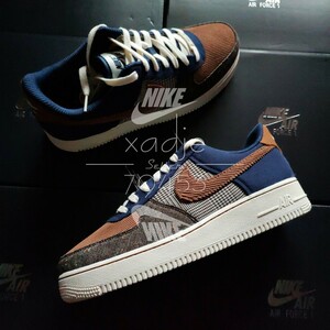 新品 正規品 NIKE ナイキ AIR FORCE1 LOW エアフォース1 ロー 07 PRM プレミアム 茶 紺 マルチ 26cm US8 デュブレ 箱付き