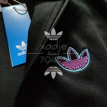 新品 正規品 adidas originals アディダス オリジナルス ジャージ 上下セット ジャケット パンツ セットアップ 刺繍 黒 ブラック XO 2XL_画像3