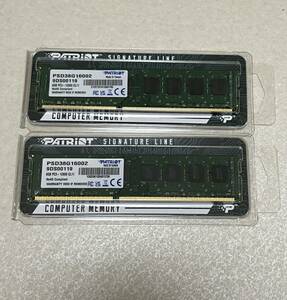 Patriot Memory DDR3 1600MHz PC3-12800 8GB デスクトップ用メモリ UDIMM PSD38G16002 ２枚　動作確認済