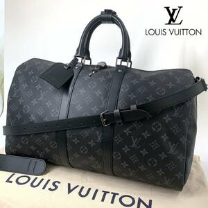 1円【新品未使用】ルイ ヴィトン LOUIS VUITTON キーポル バンドリエール 45 2WAY ショルダー ボストン ハンドバッグ レザー 黒 M40569 