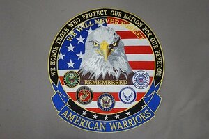 ★ ホットレザー WE HONOR THOSE WHO PROTECT OUR NATION FOR OUR FREEDOM AMERICAN WARRIORS イーグル ワッペン/パッチ ベルクロなし