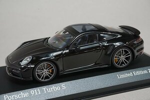 ミニチャンプス PMA 1/43 Porsche ポルシェ 911 (992) Turbo S 2020 ブラック / シルバー ホイール Porsche 特注品 413069490