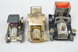 フォード ニューエンパイヤ 1908 インテリアライター / ブリキ アンティークカー オルゴール 全長約16cm など3点セット ※ジャンク品