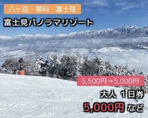 富士見パノラマリゾート 大人　１日券1枚 5,000 円