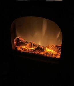 【中古】Nostalgia 「ノスタルジア 暖炉型ファンヒーター」 疑似炎ゆらぎランプ採用・強/弱2段階切替 CH-1331BK