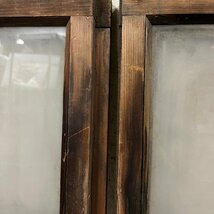 古いガラス戸 木枠 3枚セット 約87cm×40cm 建具 古民家 日本家屋 昭和レトロ アンティーク　020609w/T2（160）_画像5