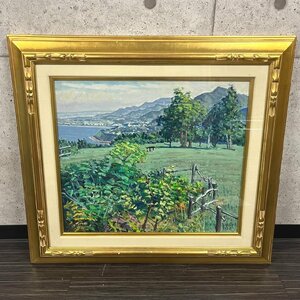 M.Ishikawa 油彩画 風景画 1982年 サイン入り 額装 約67.5cm×75cm　020706w/T18（160）
