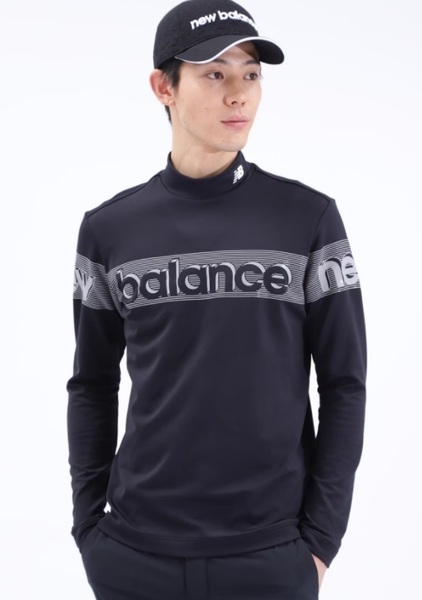 即決新品 New Balance GOLF ベアスムース裏起毛長袖モックネックシャツ ブラック 4サイズ Mサイズ相当 ニューバランス ゴルフ