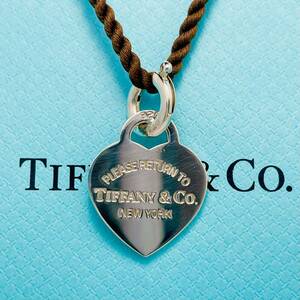 ティファニー リターントゥ ハートタグチョーカー シルクコード 紐 ネックレス シルバー TIFFANY&Co.★770