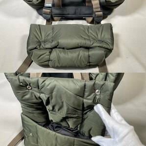 新品 本物 モンクレール MONCLER バックパック AREA カーキ 黒 ブラック バック バッグ リュック バック パック ロゴ ダウン ブラウンの画像8