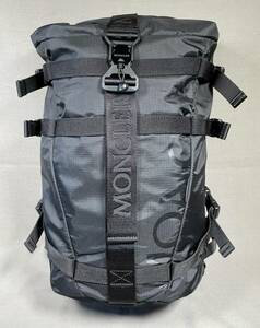 新品 本物 モンクレール MONCLER バックパック ARGENS 黒 ブラック バック バッグ リュック レザー バック パック ロゴ