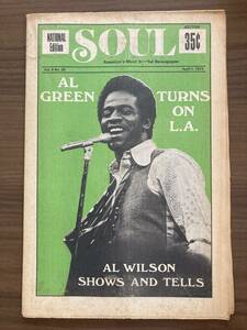 SOUL : America's Most Soulful Newspaper April 1, 1974　アル・グリーン　アル・ウィルソン　ロン・カーター　米国黒人音楽紙