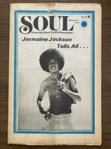 SOUL : America's Most Soulful Newspaper Sep 11, 1972　ジャーメイン・ジャクソン　ビル・ウィザーズ　5th Dimensionほか 米国黒人音楽紙