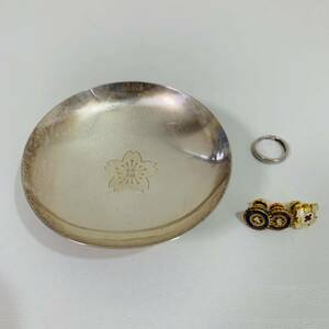 銀製品 純銀 銀杯 SILVER 指輪 タックピン まとめ売り シルバー Rotary International 総重量約75g