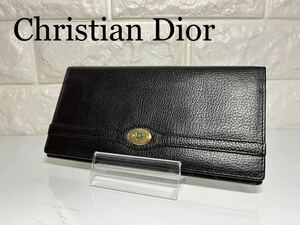 Christian Dior(クリスチャンディオール) 長財布　二つ折り　小銭入れ　ブラック　黒