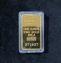 1円スタート CREDIT SUISSE スイス ゴールドバー GOLD 金 金インゴッド 24k クレディスイス インゴット_画像1