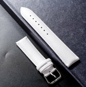 腕時計 ベルト ホワイト 18mm 交換工具&バネ棒付 牛革 メンズ レディース