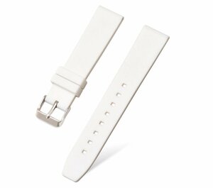  wristwatch rubber belt band white 16mm Easy click spring stick built-in 