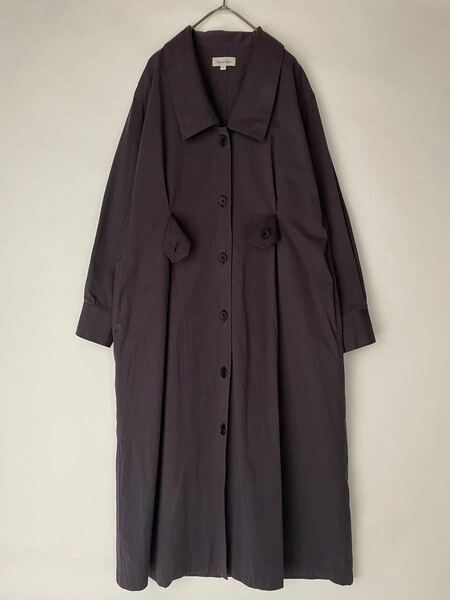 Steven Alan スティーブンアラン 美品 COTTON WIDE COLLAR DRESS ワンピース コート 羽織り ロング コットン 綿 ネイビー 紫 size S