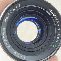 ◆【売り切り】Mamiya マミヤ 中判カメラ PX-28 4G13/MAMIYA-SEKOR レンズ 1:2.8 f＝80mmワインダーグリップ付属 レトロカメラ 当時物_画像9