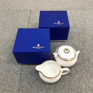 ◆【売り切り】そこそこ美品 Wedgwoodウェッジウッド クリーマー シュガーポットセット キャベンディッシュ ブランド食器 陶磁器 箱付属