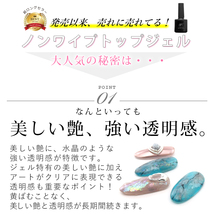 ネイル（おまけ付シャイナー）　大容量15mL　最新　業務用ノンワイプトップジェル　拭き取り不要　最上級の艶_画像5