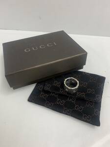 ♪美品 GUCCI グッチ SV925 Gロゴ ワイドリング 指輪 アクセサリー 13号 内径17mm シルバー silver 中古品♪