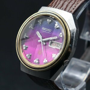 SEIKO advan セイコー アドバン 7019-7300 自動巻き 21石 カットガラス 変わり文字盤 1973年 日/英デイデイト 亀戸 新品革ベルト メンズ