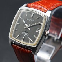 SEIKO LM セイコー ロードマチック 25石 自動巻 5605-5000 黒文字盤 1969年 諏訪 デイト 新品革ベルト アンティーク メンズ腕時計_画像1