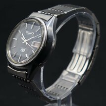 電池新品 CITIZEN ELECTRONIC COSMOTRON シチズン エレクトロニック コスモトロン 4-790642Y 電磁テンプ式 カットガラス 純正ブレス メンズ_画像2