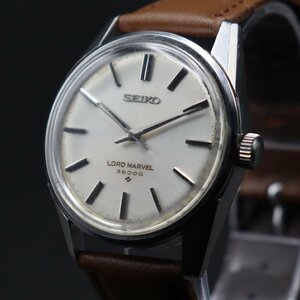 R6.2月OH済 SEIKO LORD MARVEL 36000 セイコー ロードマーベル 手巻き 5740-8000 諏訪工場 1960-70年代 新品革ベルト アンティーク メンズ