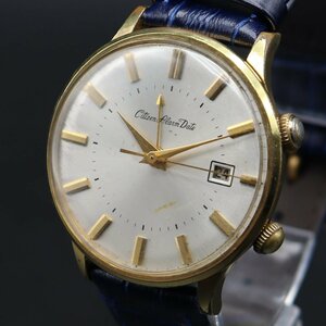 Citizen Alarm Date 4H シチズン アラームデイト フォーハンド ALD15701 手巻き 動作品ジャンク C.G.Pケース 1965年 新品革ベルト メンズ