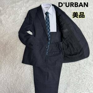 1円〜 【美品】 DURBAN MONSOON ダーバン モンスーンメンズ スーツ セットアップ シングル モヘア グレー AB5 M相当