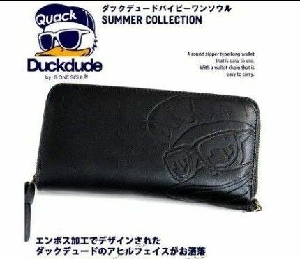 DUCK DUDE ダックデュード 長財布 エンボス加工 アヒル ラウンドファスナー ウォレット ACCE-013